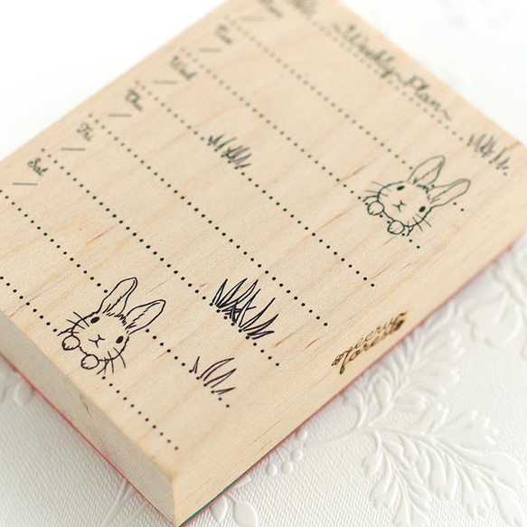 【週間ウィークリーカレンダー】 スタンプ スケジュール かわいいはんこ うさぎ　手帳　付箋はんこ 子供用 勉強 森の動物 2枚目の画像