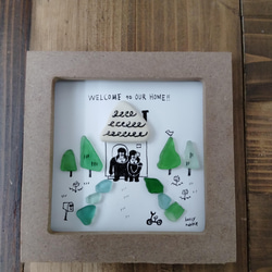 シーグラスアート　ゴリラのゴッさん　ウェルカム　イラスト　新居祝い　結構祝い 1枚目の画像