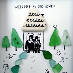 シーグラスアート　ゴリラのゴッさん　ウェルカム　イラスト　新居祝い　結構祝い 3枚目の画像