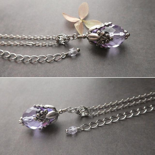 アールヌーヴォー調 アレキサンドライト ヴィンテージ チェコガラス