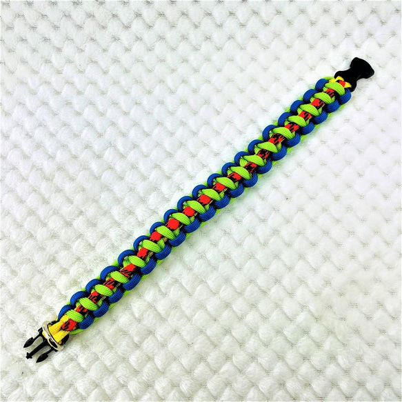 [キット]パラコードでマクラメ編み#155 平結びシリーズカラフル＆キュートNo2の小型犬用首輪No185 10枚目の画像