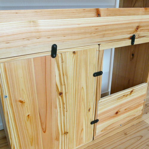 無垢材　杉　本棚　ロの字本棚　ロの字収納 ロの字型収納 ハーフ[RH]】収納 オープン ラック 組み合わせ自由