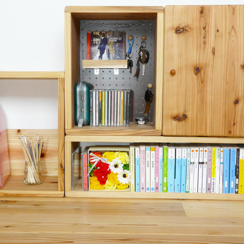 〘naoさん〙無垢材のオープンシェルフオーダー　四段　無塗装 naoさん〙無垢材のオープンシェルフオーダー 四段 無塗装 ラック 木製棚