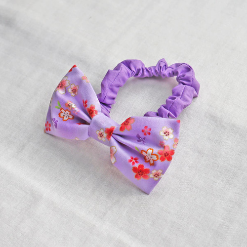 ペットとお揃い 犬用 猫用 和柄リボン桜 カラー首輪 チョーカー 雛祭り