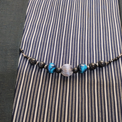 天然石マグネット式羽織紐 #02 着物小物 / ブルー 送料無料 七宝工房いちりん 5枚目の画像