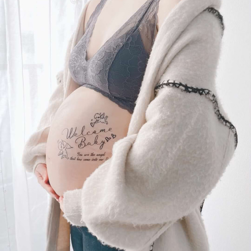 a-1】マタニティフォトシール タトゥーシール 妊婦 赤ちゃん ベビー