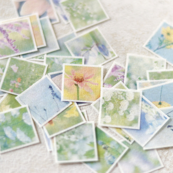 112:花の小さな和紙シール【フレークシール】 6枚目の画像