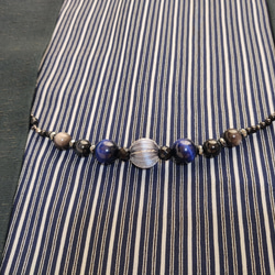 天然石マグネット式羽織紐 #08 着物小物 / ブルー 送料無料 七宝工房いちりん 5枚目の画像