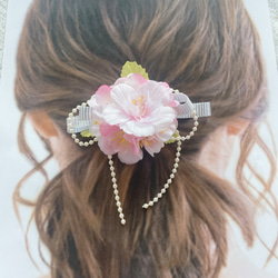 桜コサージュ　ヘアアクセサリー 4枚目の画像