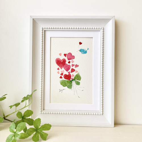790＊母の日 水彩画 原画 花束