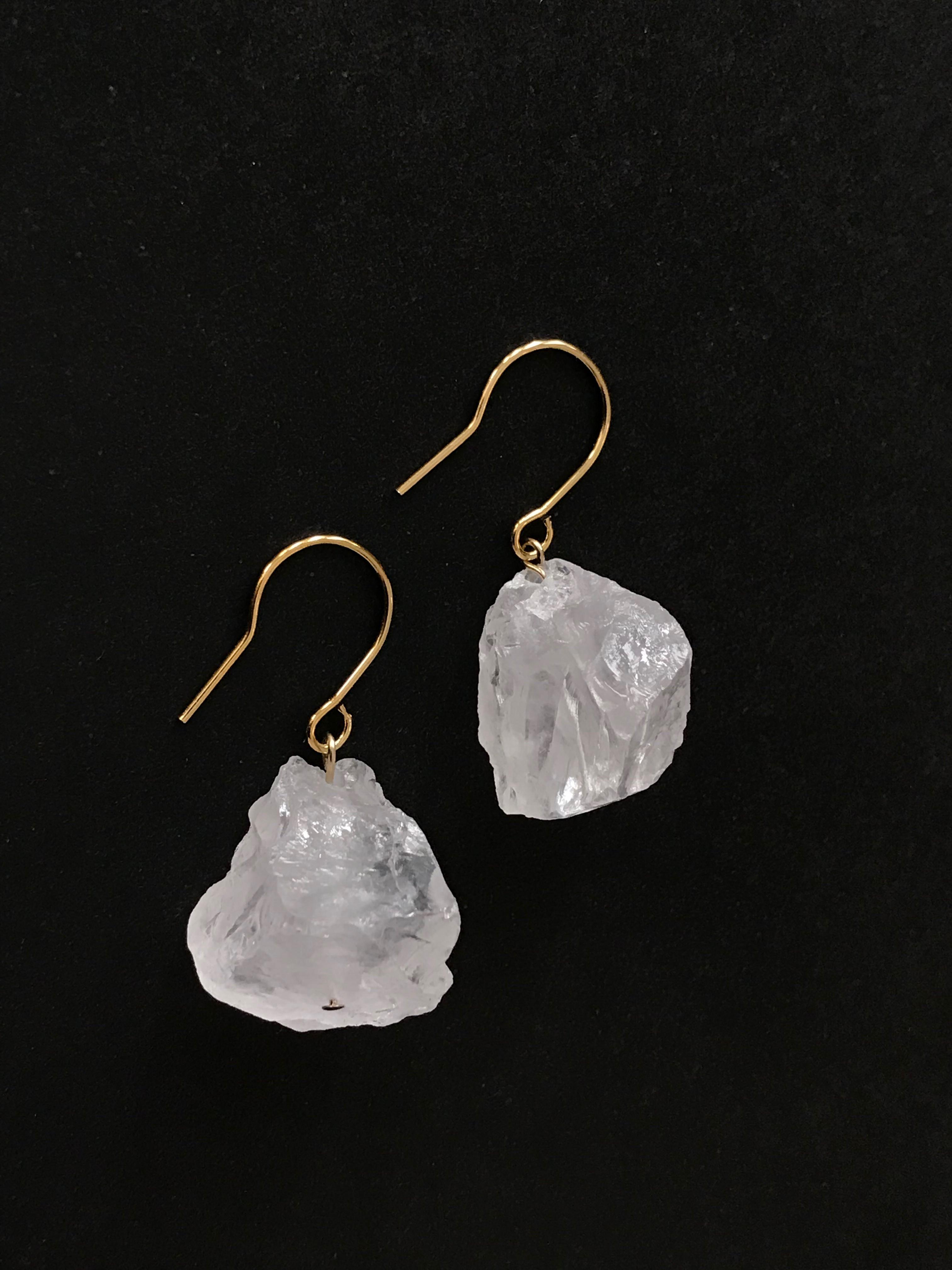 大粒クォーツ♚ピアス/ノンホールピアス