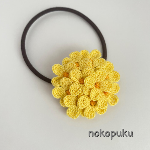 菜月☆ハンドメイド　ヘアゴム NEW 菜の花ヘアゴム レース編み ヘアゴム nokopuku 通販 13454183