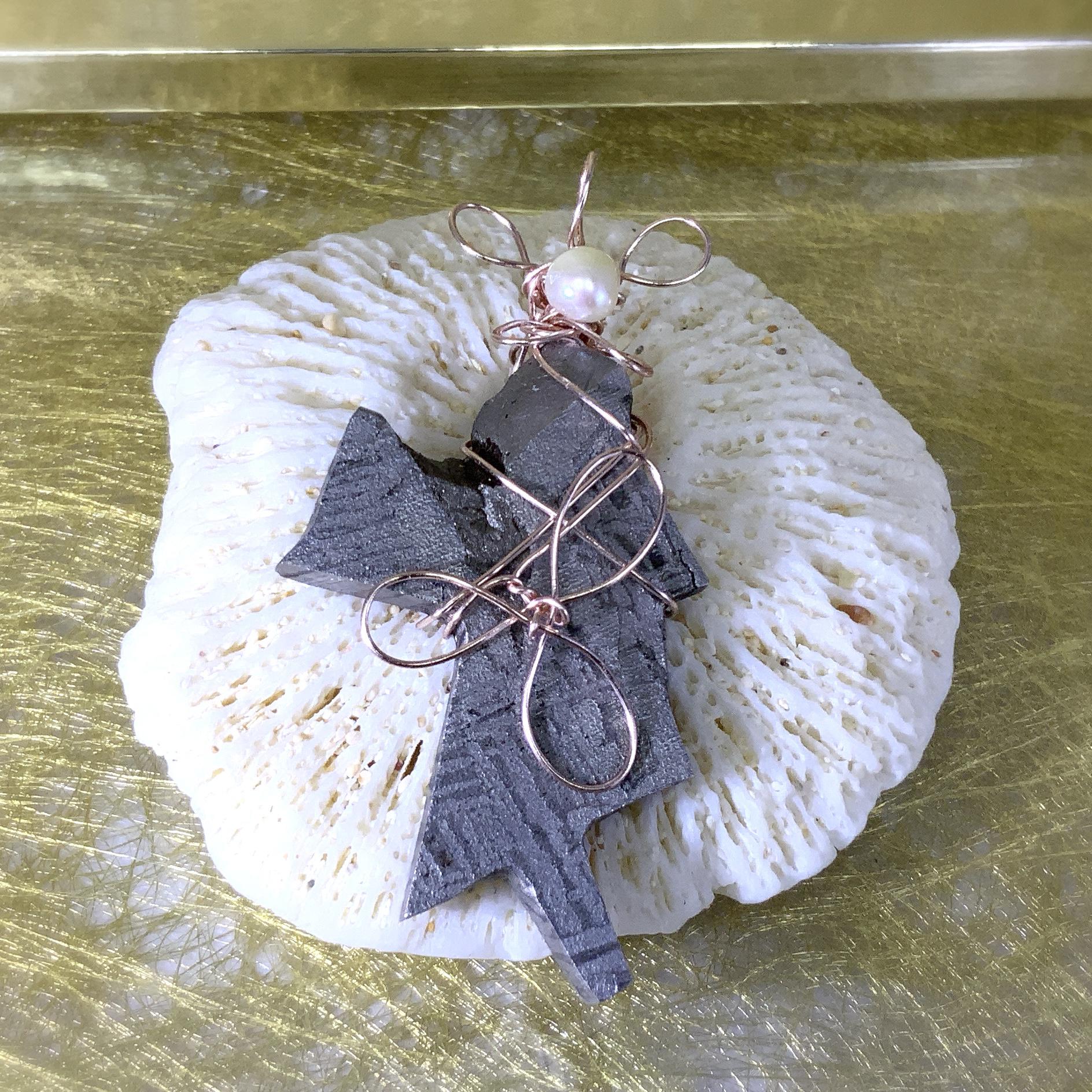 隕石★ペンダントトップ パール おしゃれ ピンク 大人