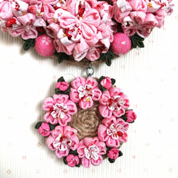 ♡桜♡　つまみ細工　二連壁飾り 7枚目の画像
