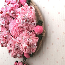 ♡桜♡　つまみ細工　二連壁飾り 2枚目の画像