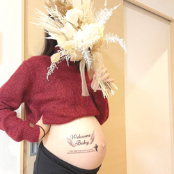 【a-6】マタニティフォトシール　タトゥーシール　妊婦　赤ちゃん　ベビー　ベリーペイント　マタニティフォト　セルフフォト 2枚目の画像