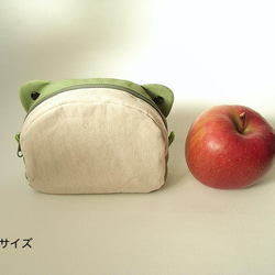 カエルのマトリョーシカポーチ（大・中・小セット）【淡い緑色】 4枚目の画像