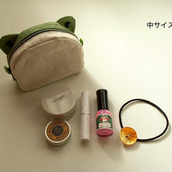 カエルのマトリョーシカポーチ（大・中・小セット）【淡い緑色】 13枚目の画像