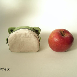 カエルのマトリョーシカポーチ（大・中・小セット）【淡い緑色】 9枚目の画像