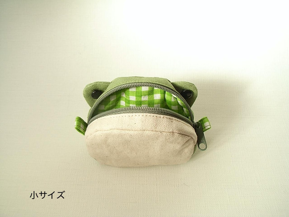 カエルのマトリョーシカポーチ（大・中・小セット）【淡い緑色】 15枚目の画像