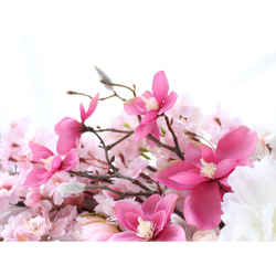 たっぷりと桜を束ねたSpring Wreath〜sakura&peony&magnolia〜3Lsize 10枚目の画像