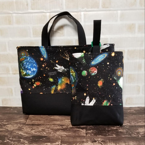 入園入学レッスンバックセット　宇宙柄 生地入荷待ち 宇宙柄レッスンバッグセット レッスンバッグ ととこ 通販