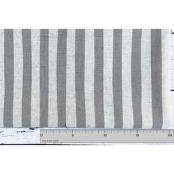 110×50 日本製 ストライプの綿麻キャンバス グレー 生地 布 コットンリネン 50cm単位販売 入園入学準備 6枚目の画像