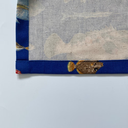 お魚柄☆120〜130こどもエプロン、三角巾、巾着の3点セット 5枚目の画像