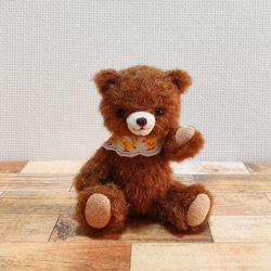* vintage bear ❀ ココア色 かわいい まるいお顔のクマさん 薄ピンクのくまさん（No.2127） – Bear Fruit Café 【misen2014