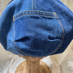 再販●rejser blå   デニムリメイクベレー帽（ゆったりタイプ） 14枚目の画像