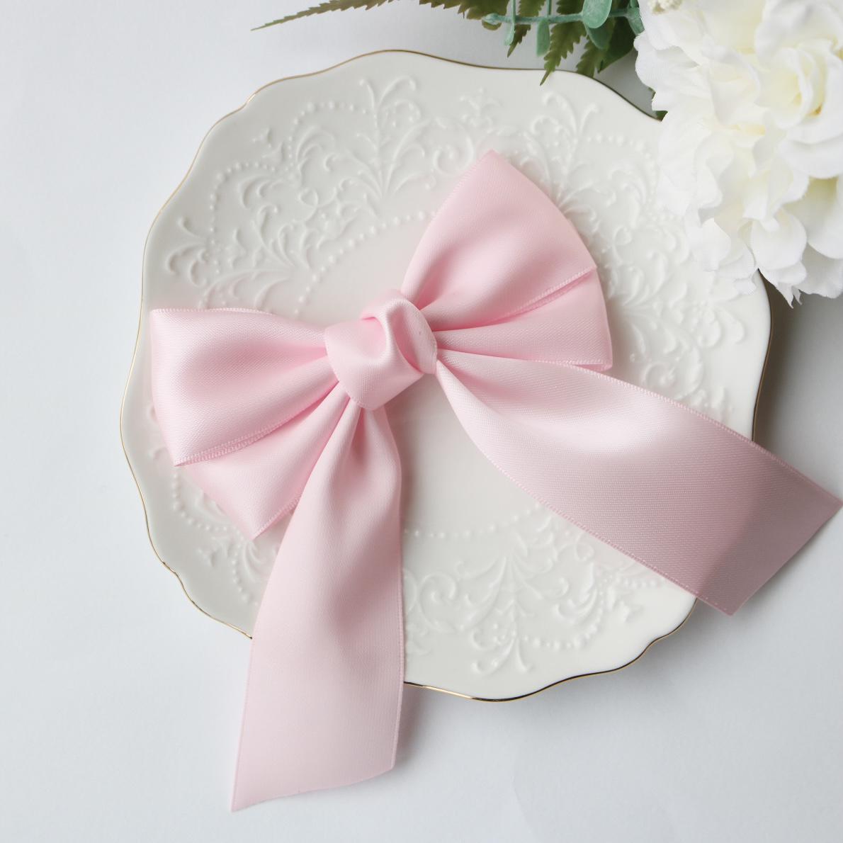 ♡大きめ高砂に！リボンチュール♡白×ピンク 2枚セット♡