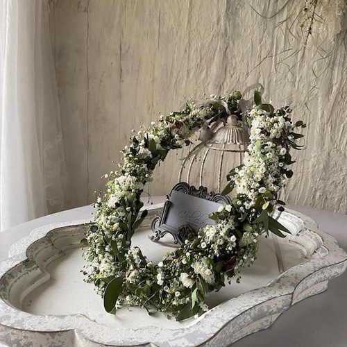 2.かすみ草オーバルリース