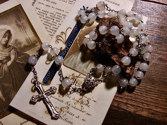 フランスアンティーク ロザリオ シルバー十字架 フランスアンティーク ロザリオ シルバー十字架 アンティーク