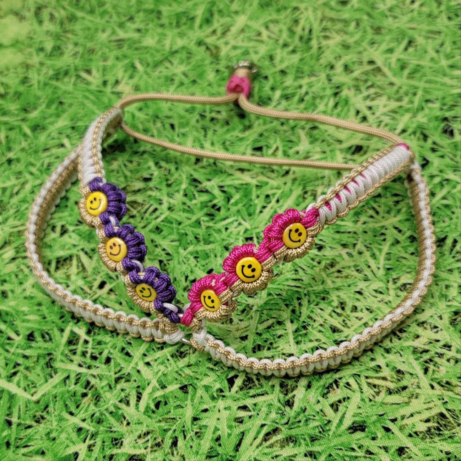 チワワのハーネスのみ お花付き かわいいパラコード リード 犬のリード 小型犬用 おそろい ちわわ ハーネス Mサイズ