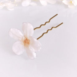 【受注制作】Everpink Sakura. 本物のお花　厳選花で仕上げる桜の髪飾り　かんざし/簪 　ヘアアクセサリー 5枚目の画像