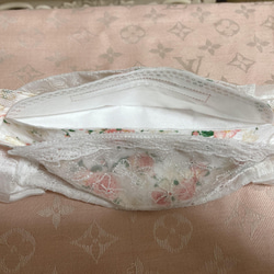 ハンドメイド❁21春舟形ribbonオーガンジーレースマスクカバー 7枚目の画像