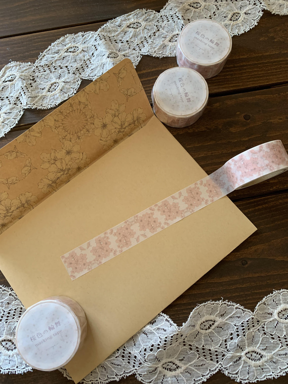 桜色の輪舞 マスキングテープ（白地） 3枚目の画像