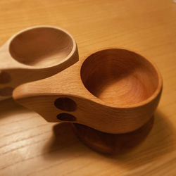 ２個セット【ケヤキ製】簡単DIY木製マグカップ ”磨くだけククサ” 3枚目の画像