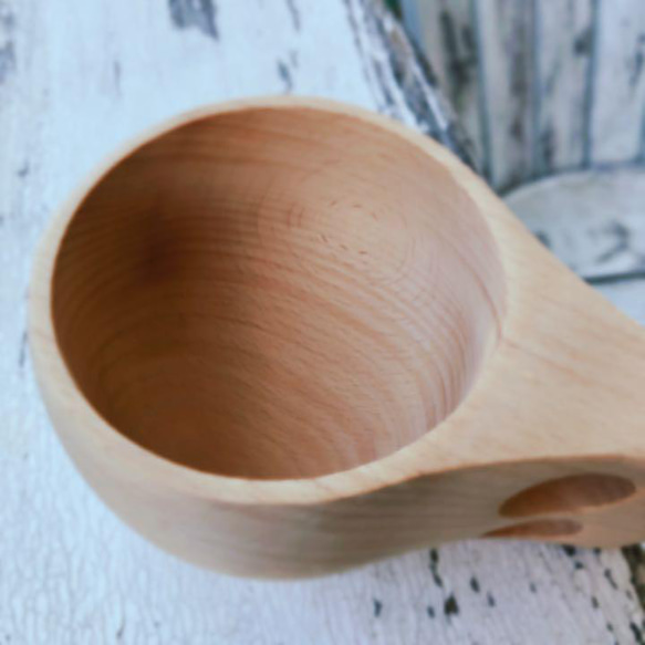 ２個セット【ケヤキ製】簡単DIY木製マグカップ ”磨くだけククサ” 8枚目の画像