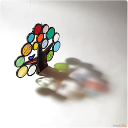 『小鳥とまり木』Ⅰ吊り下げタイプ☆ステンドグラス 5枚目の画像
