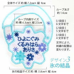 ネームタグ刺繍、ループ、名札、手提げ袋用に♪出産祝いに♪お名前シール、桜、花、結晶 14枚目の画像