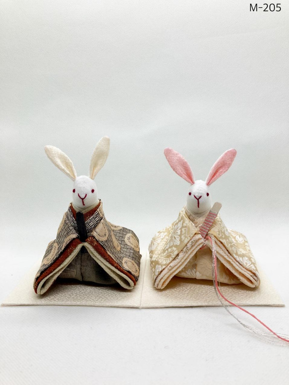 金襴生地のお着物のうさぎ雛 (雛人形.お雛様.おひな様) ひな人形・雛