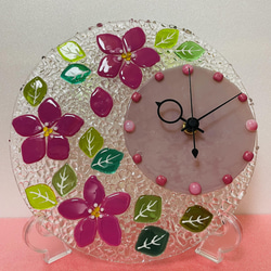 【即納品】ピンクのお花の置時計 4枚目の画像