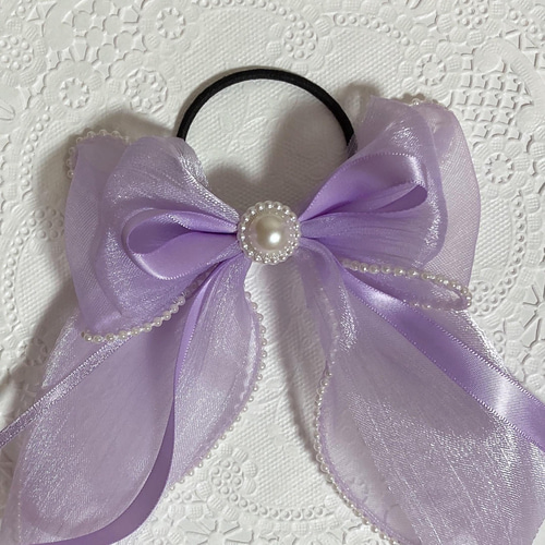 再販×4♡ パール と サテン ラメ オーガンジー の 大きい たらりん  