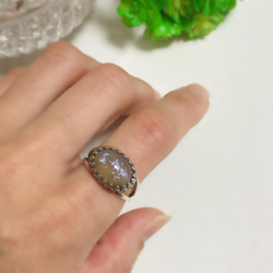 ☆Oval crown ring・ドラゴンズブレス(タンザナイトオパール) 5枚目の画像