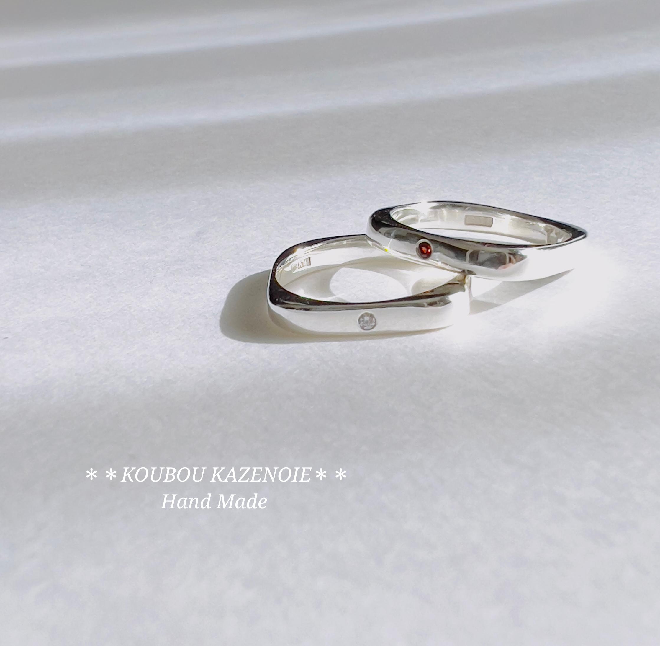 送料無料◇Square Ring◇選べる誕生石(シルバーリング) 受注制作