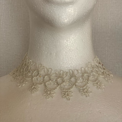 ♥️【4way】ブライダル（ウエディング）チョーカー・ネックレス☆タティングレース／スワロ★白・ホワイト 6枚目の画像