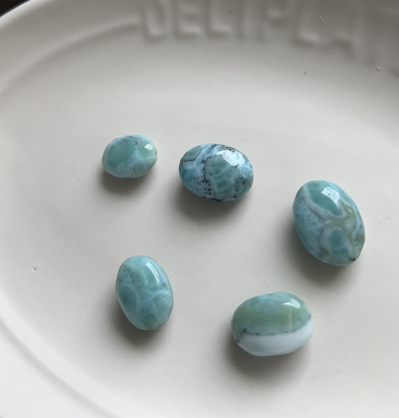 ラリマー B級品 ビーズ 5石セット 一点のみ！ 天然石 天然石