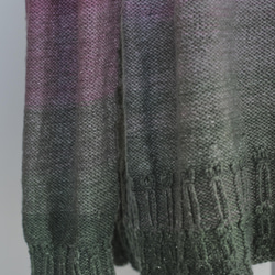 手編み Aラインセーター オーストリア産「Wollelfe」手染め毛糸 5枚目の画像