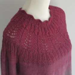 手編み Aラインセーター オーストリア産「Wollelfe」手染め毛糸 2枚目の画像